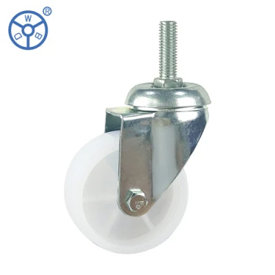 Wbd Factory Direct Industrial Caster Light Duty Caster 1 1.5 2 2.5 3 Inch White PP Castor Wheel Fixed Swivel Locking Type for Furniture Hardware