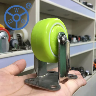 Wbd Wheels 40 50 mm Stainless Light Duty Green Color Mini Swivel Caster Wheels with Brake
