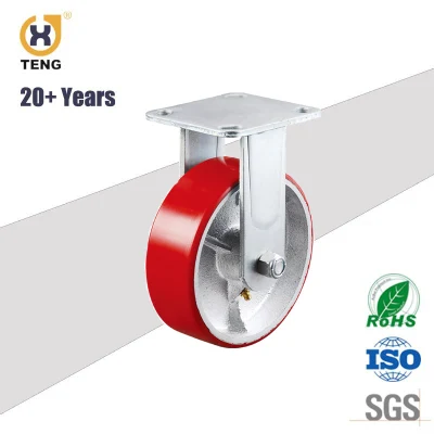 20+Year Factory Industry Heavy Duty 5 Inch Castor Swivel Top Plate PP PU Wheel Caster with Side Brake