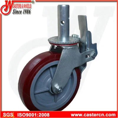 Heavy Duty Round Stem Industrial Scaffold Casters 450 Kg Capacity