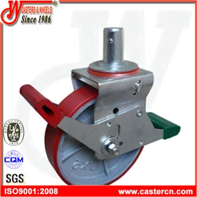 Heavy Duty Round Stem Industrial Scaffold Casters 450 Kg Capacity