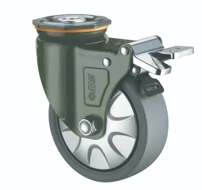 100/125/150/200mm Casters Heavy Duty PU Industrial Castor Wheel with Metal Brake