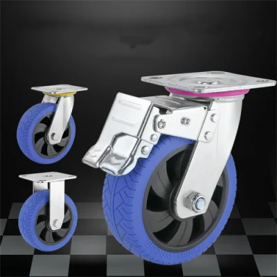 Custom Industrial Caster TPR Rubber Wheels 5 6 8 Inches Heavy Duty Cart Mute Casters Universal Casters Rigid Swivel Brake Caster