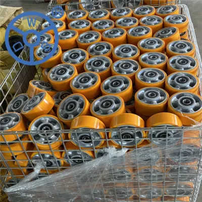 Wbd Heavy Duty Industrial Aluminum Wheel Polyurethane Fixed Caster Wheels 4 5 6 8 Inch Poliuretano De Rueda PU Castor Wheel for Trolley