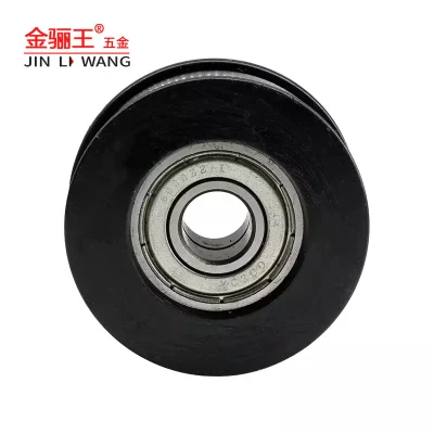 Black Nylon Roller U Groove 6000zz Double Bearing Sliding Rollers Furniture Wheel