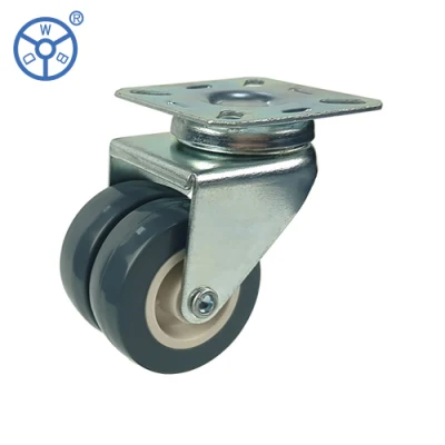 Light Duty Caster 2inch 3inch Furniture Office Chair Castors Twin Wheel PVC Swivel Chair Caster Double Wheels