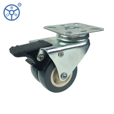 Light Duty Caster 2inch 3inch Furniture Office Chair Castors Twin Wheel PVC Swivel Chair Caster Double Wheels