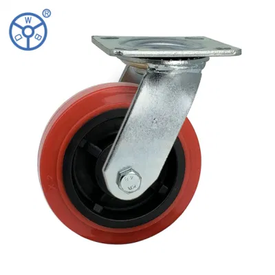 Wbd Good Price Industrial Swivel PU PVC Wheels Double Brake Castor Ruedas Giratorias Heavy Duty Caster with Locking Peru Type Casters