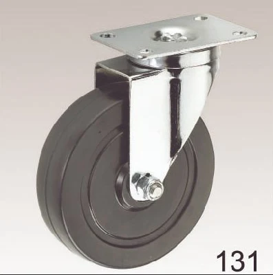 Black Rubber Wheel Swivel Screw Top Caster
