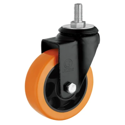 2.5inch Orange PU PVC Swivel Small Castor Wheels