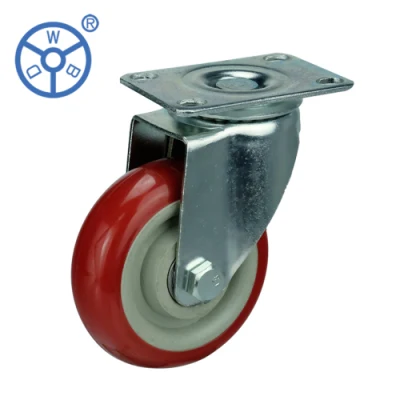 125mm Korean Type Red PVC Caster Wheels for Push Trolley