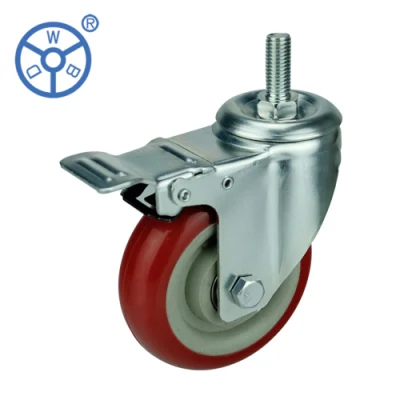 125mm Korean Type Red PVC Caster Wheels for Push Trolley