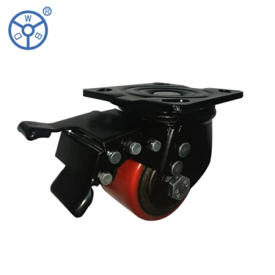 Wbd 3 Inch 500kg High Load Low Profile Casters Iron PU Wheel Small But Heavy-Duty Business Machine Castor for Furniture and Equipment