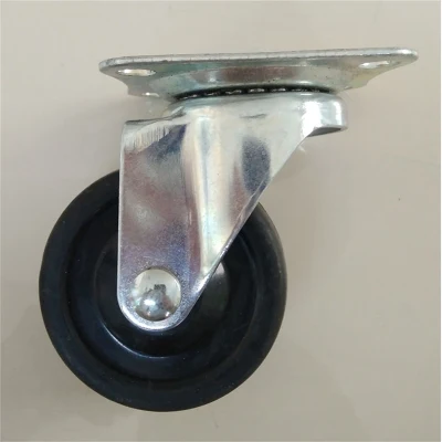 Factory Price 40mm 2.5inch Rubber Casters Wheels Furniture Industrial Heavy Duty Fixed Rotating Threaded Stem Caster Castor