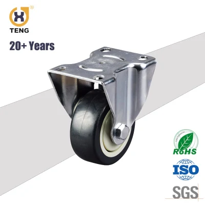 China Factory 3 Inch Swivel Round Stem PU Industrial Caster Rotating Trolley Wheel