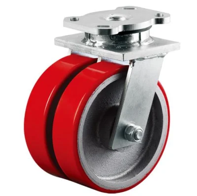 Wholesales 1 Ton Rigid Drop Forged Steel Castor PU Cast Iron Wheel