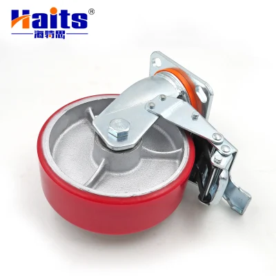 Manufacturer 3 Ton PU Iron Injection Adjustable Industrial Caster Wheels
