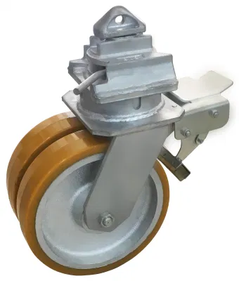 Wholesales 1 Ton Rigid Drop Forged Steel Castor PU Cast Iron Wheel