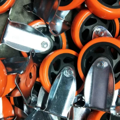 3 4 5 6 Inch Medium Duty Industrial Ruedas Giratorias Orange Castor PVC/PU Rotating Caster Wheel for Trolley