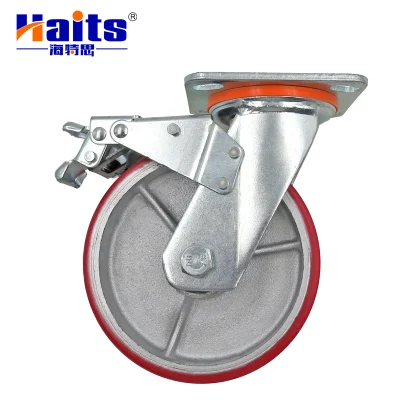 Manufacturer 3 Ton PU Iron Injection Adjustable Industrial Caster Wheels