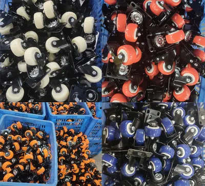 Wbd 1.5 Inch 2 Inch Small Swivel Rotating Pivoting Black PVC Machine Casters Wheels Ruedas Giratorias PARA Muebles