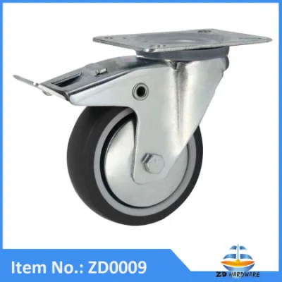 4 Inch PU Silent Castor Wheel Plastic Industrial Casters