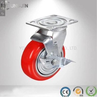 Rubber Waste Bin Carter Wheel Swivel Top Plate Castor