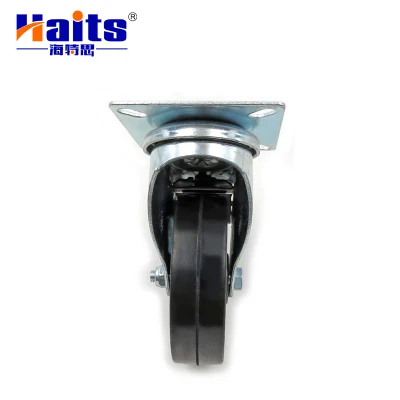 Light Duty Plate Swivel Caster Rubber Ball Furniture Caster with Brake