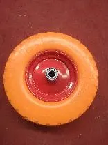 Maxtop 3.00-4 Heavy Duty Solid Rubber Flat Free PU Foamtrolley Wheel