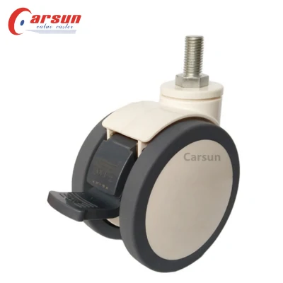 3/4/5inch TPR Double Wheels Medical Casters Hospital Bed Casters Swivel Casters for Medical Equipment and Instruments