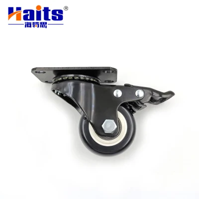 Double Bearing Industrial Usage PVC Caster Trolley Wheel with Brake