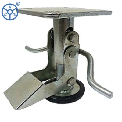 Jack Caster for Support American Type 4 Inch Heavy Duty Castor Wheel Adjustment Height Floor Pedal Lock