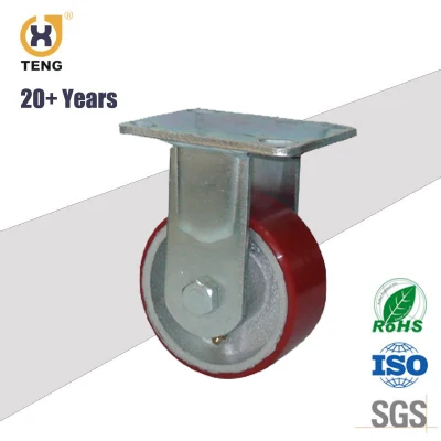 Factory Heavy Duty Industrial Caster Locking Castor PU Trolley Wheel with Brake