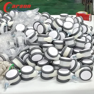 3/4/5inch TPR Double Wheels Medical Casters Hospital Bed Casters Swivel Casters for Medical Equipment and Instruments
