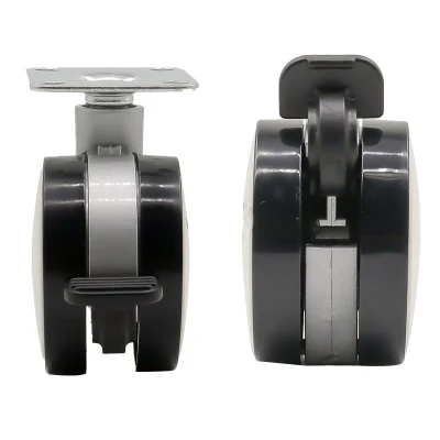 PU Medical Caster Wheels Double Lock Hospital Equipment Plate Medical Caster Wheels Twin Wheel Castors