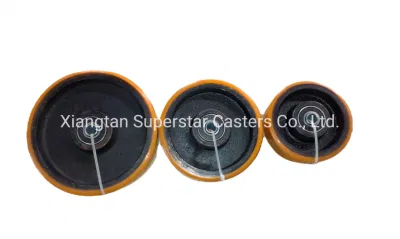 4 5 6 810 Inch Industrial PU Cast Iron Trolley Wheel and Swivel/Fix Caster Wheel