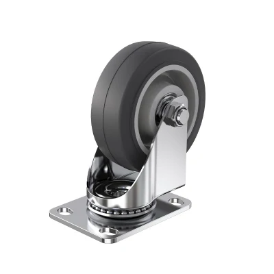 4inch-8inch Swivel Brake Plate Steel Core Red PU Wheels Heavy Duty Casters