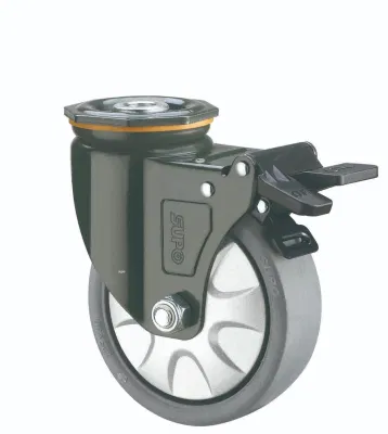 100/125/150/200mm Casters Heavy Duty PU Industrial Castor Wheel with Metal Brake