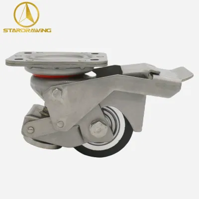 Stardrawing 304 Stainless Steel Leveling Caster Wheels Retractable