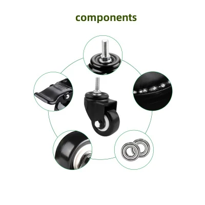 Wholesale Price Mini Swivel Gold Drill Wheel PU Tread Stem Caster Low Profile Swivel Caster