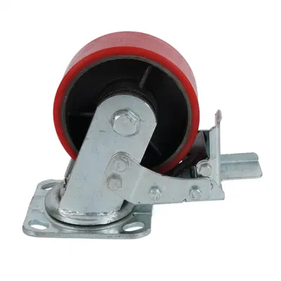 4 5 6 8inch Large Load Heavy Duty Industry Iron Swivel Casters Wheels with Brake