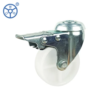 Wbd Factory Direct Industrial Caster Light Duty Caster 1 1.5 2 2.5 3 Inch White PP Castor Wheel Fixed Swivel Locking Type for Furniture Hardware