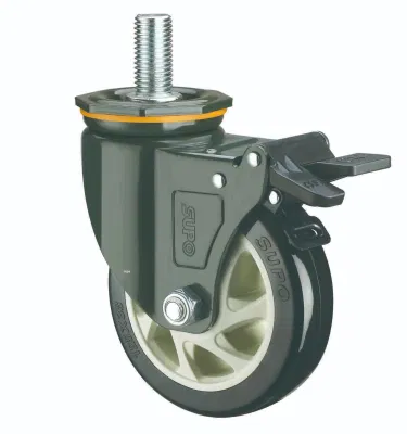 3 Inch Top Plate Dark Green Braket Black Industrial Wheel Caster Castor
