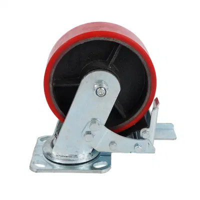 4 5 6 8inch Large Load Heavy Duty Industry Iron Swivel Casters Wheels with Brake