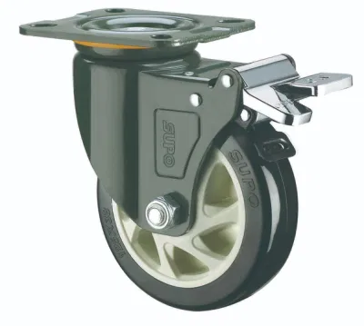 3 Inch Top Plate Dark Green Braket Black Industrial Wheel Caster Castor