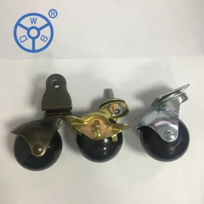 Wbd 1.5 2 Inch 40 50mm Swivel Long Stem White Black Red Yellow Green Small Trolleys Furniture Ball Caster PP Rubber Wheel