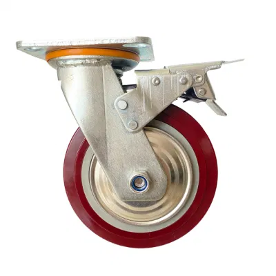 4inch 5inch 6inch 8inch Heavy Duty Roller Bearing Polyurethane PU Swivel Castor