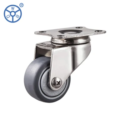 2inch Stainless Steel TPR Light Duty Threaded Stem Swivel Casters Wheel Ruedas