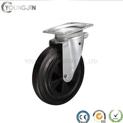 Rubber Waste Bin Carter Wheel Swivel Top Plate Castor