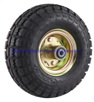 8-10 Inch Heavy Duty Swivel /Fixed Pneumatic Rubber Castor Wheel (Black)